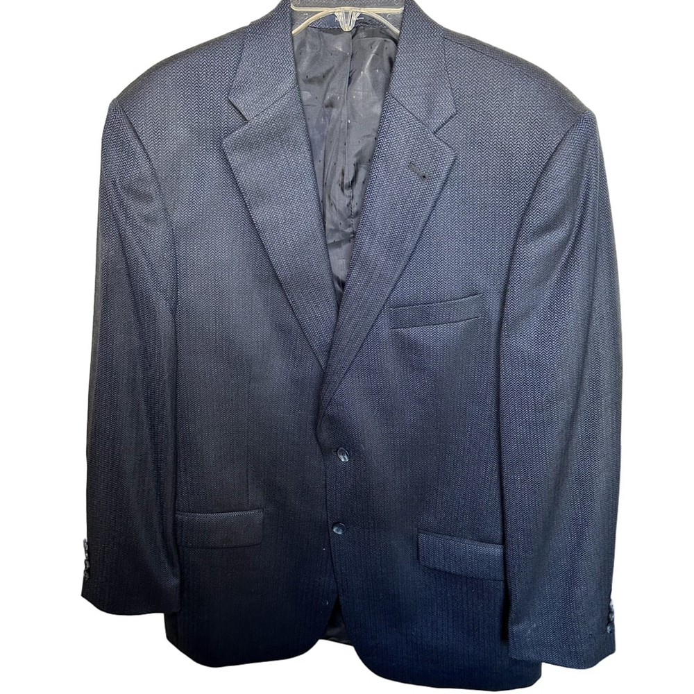 Men's Turnbury Navy Blue Wool Sport Coat Blazer 42L